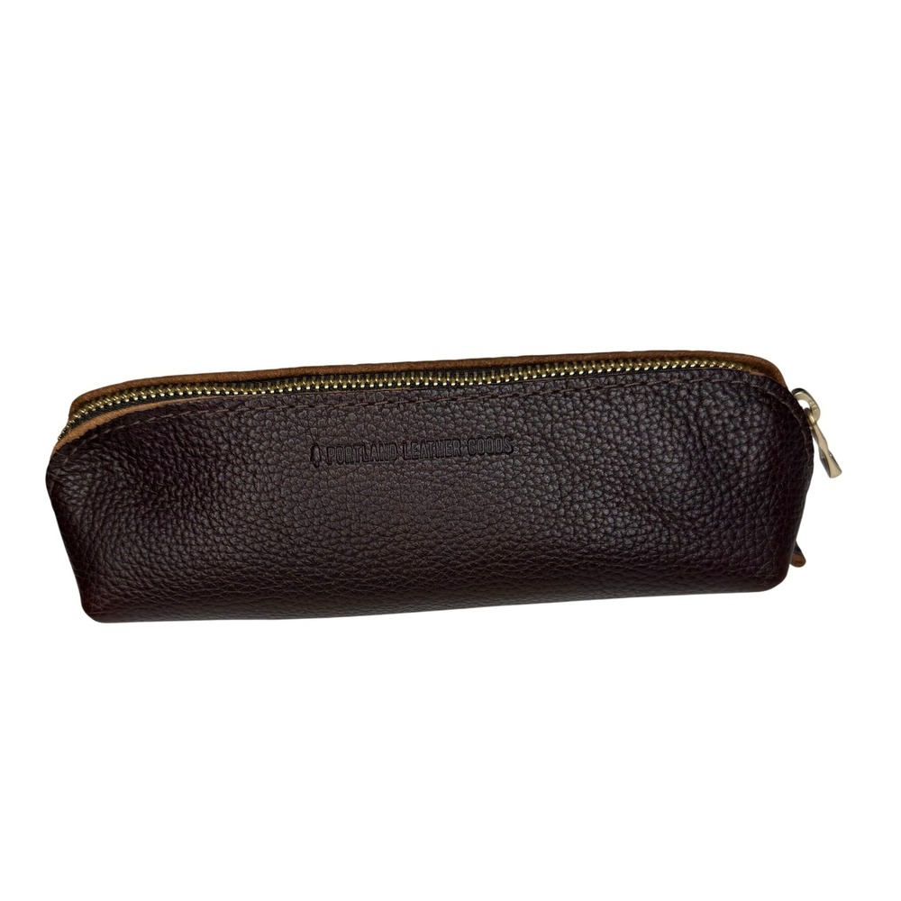 Portland Leather Goods Sidekick Pouch Coldbrew Brown Leather Cosmetic Bag New